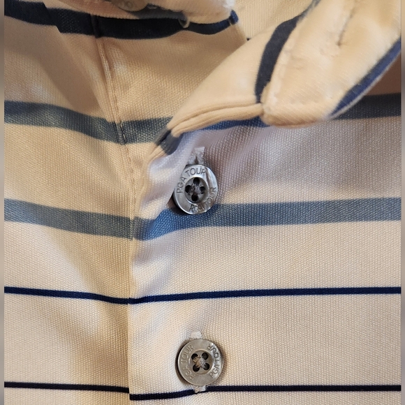 PGA Tour Men's Fine Line Print Short Sleeve Golf Polo Shirt Gray Blue Green - Picture 6 of 10